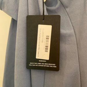 Pretty Little Thing - Dusty Blue Bardot Frill Hem Midi Dress- 10